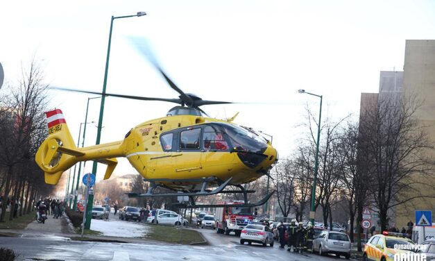 Mentőhelikopter landolt Kiskunhalason, élet-halál harc folyt az út mellett