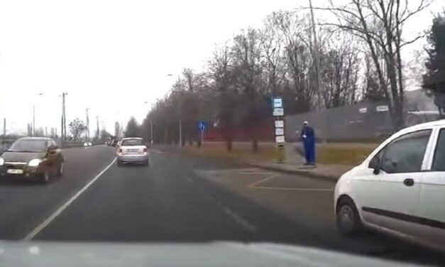 Harcolni kezdett a miniautós, miután áthajtott a piroson + videó