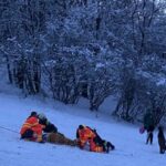 A pécsi sípályán balesetező nőt hoztak le kötelek segítségével a tűzoltók