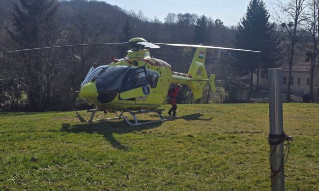 Mentőhelikoptert riasztottak egy súlyos sérülthöz Ajkán