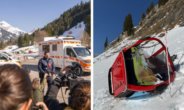 Lezuhant egy sífelvonó kabinja Svájcban – videón a sokkoló jelenet