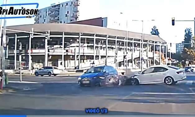 Hatalmas karambol Újpesten: „Ezen a piroson még átférek” – videó